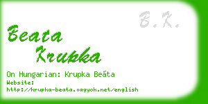 beata krupka business card